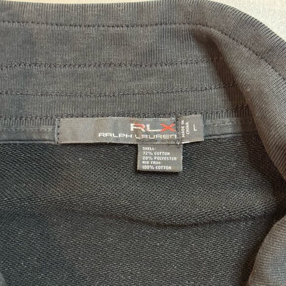 RLX Ralph Lauren Black 1/4 Zip Logo Performance Golf Mock Pullover Sweater Men L - Picture 4 of 10